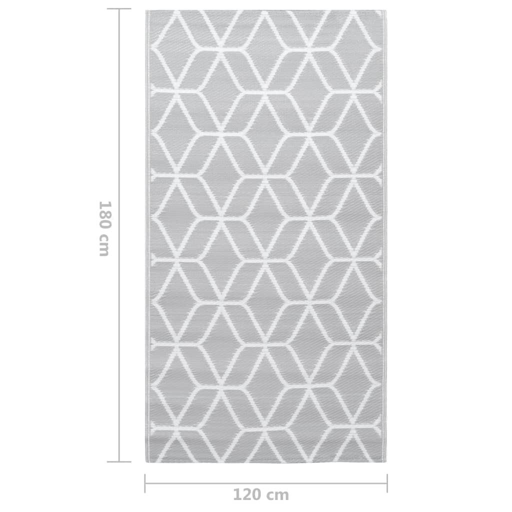 dimensions Tapis d'extérieur hexagone gris clair 120x180cm